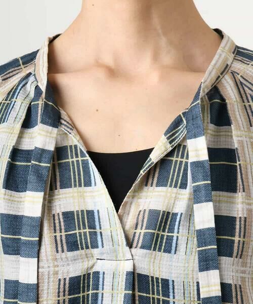 MICHEL KLEIN / ミッシェルクラン シャツ・ブラウス | [セットアップ対応]チェック柄細めリボンスキッパーブラウス | 詳細11