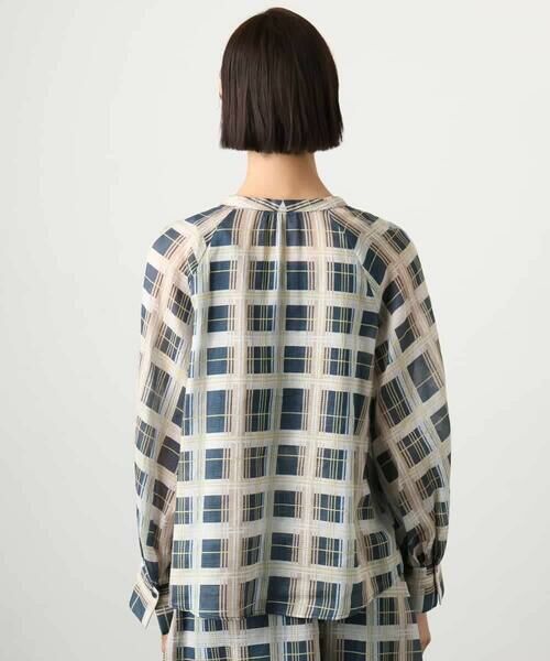 MICHEL KLEIN / ミッシェルクラン シャツ・ブラウス | [セットアップ対応]チェック柄細めリボンスキッパーブラウス | 詳細9