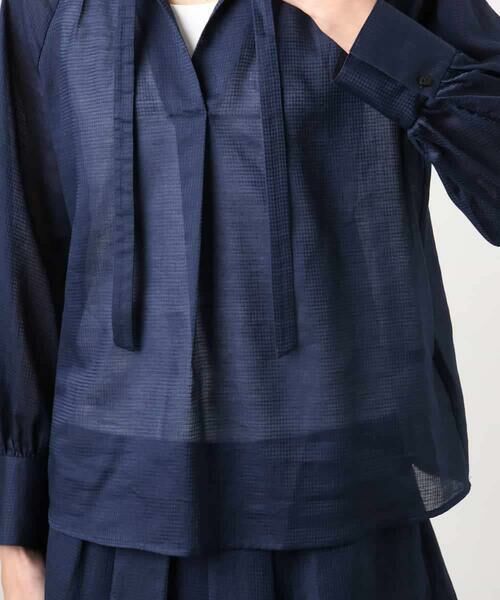 MICHEL KLEIN / ミッシェルクラン シャツ・ブラウス | [セットアップ対応]ライトワッフル細めリボンスキッパーブラウス | 詳細15