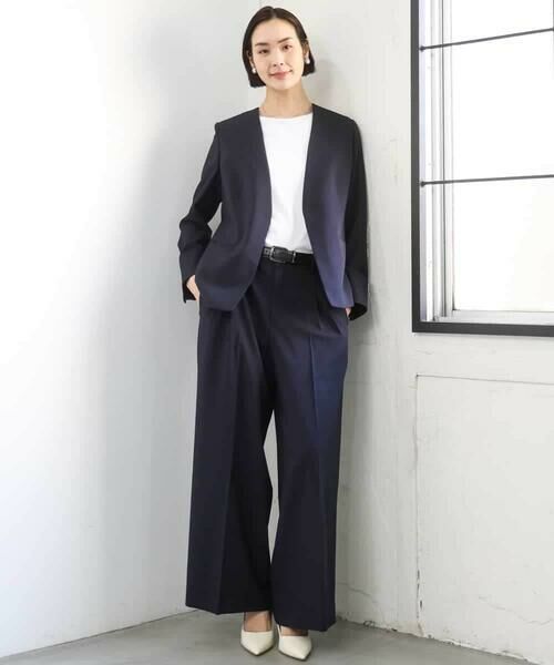 MICHEL KLEIN / ミッシェルクラン ノーカラージャケット | [セットアップ対応]ツイードライク ノーカラージャケット | 詳細12