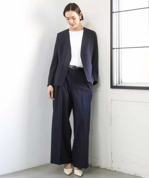 MICHEL KLEIN / ミッシェルクラン ノーカラージャケット | [セットアップ対応]ツイードライク ノーカラージャケット | 詳細13