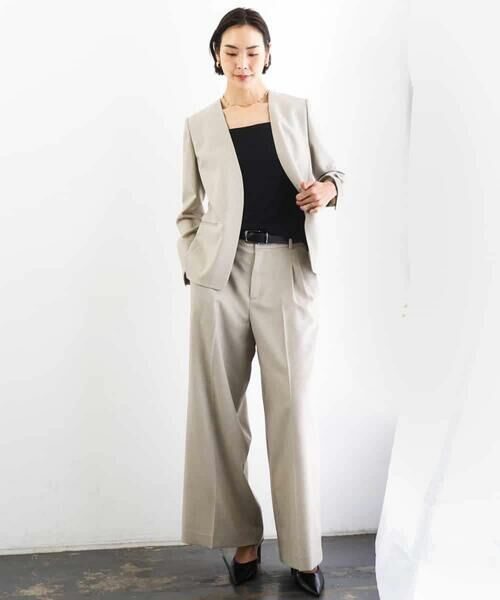 MICHEL KLEIN / ミッシェルクラン ノーカラージャケット | [セットアップ対応]ツイードライク ノーカラージャケット | 詳細5