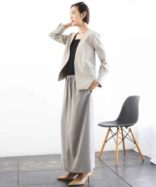 MICHEL KLEIN / ミッシェルクラン ノーカラージャケット | [セットアップ対応]ツイードライク ノーカラージャケット | 詳細7