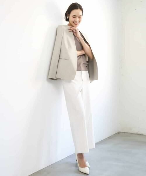 MICHEL KLEIN / ミッシェルクラン ノーカラージャケット | [セットアップ対応]ツイードライク ノーカラージャケット | 詳細9