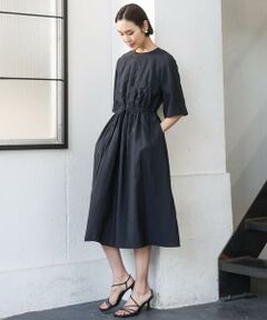 MICHEL KLEIN / ミッシェルクラン ロング・マキシ丈ワンピース | ナイロンクロス ギャザーワンピース