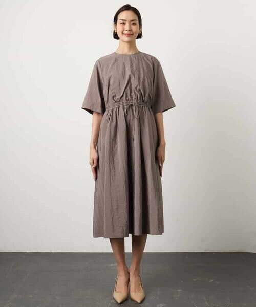 MICHEL KLEIN / ミッシェルクラン ロング・マキシ丈ワンピース | ナイロンクロス ギャザーワンピース | 詳細12