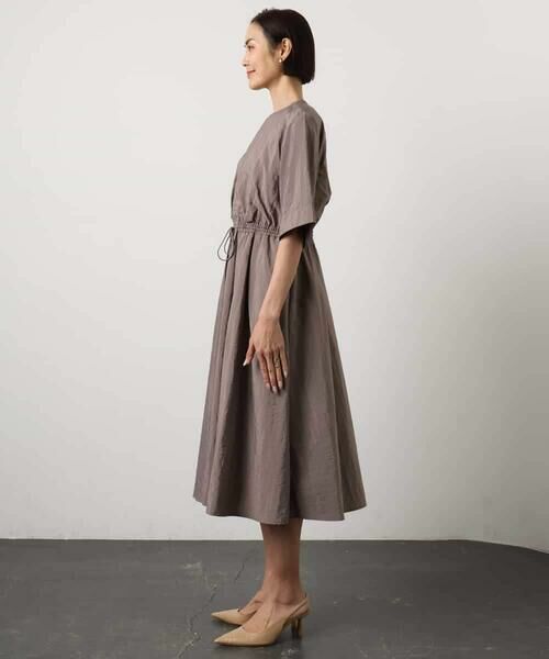 MICHEL KLEIN / ミッシェルクラン ロング・マキシ丈ワンピース | ナイロンクロス ギャザーワンピース | 詳細13