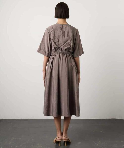 MICHEL KLEIN / ミッシェルクラン ロング・マキシ丈ワンピース | ナイロンクロス ギャザーワンピース | 詳細14