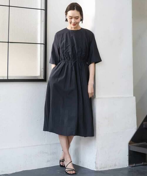 MICHEL KLEIN / ミッシェルクラン ロング・マキシ丈ワンピース | ナイロンクロス ギャザーワンピース | 詳細6