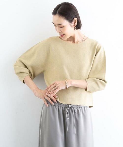 MICHEL KLEIN / ミッシェルクラン ニット・セーター | ホールガーメント(R)パフスリーブニット（ライトイエロー）