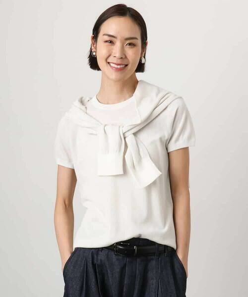 MICHEL KLEIN / ミッシェルクラン ニット・セーター | [アンサンブル対応]シアープルオーバー（アイボリー）