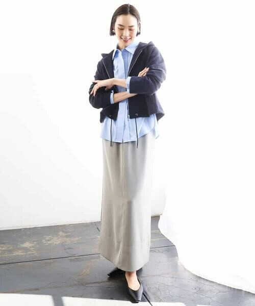 MICHEL KLEIN / ミッシェルクラン ロング・マキシ丈スカート | [リラックスボトム]ダルサテン Iラインスカート | 詳細12