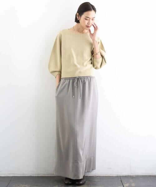 MICHEL KLEIN / ミッシェルクラン ロング・マキシ丈スカート | [リラックスボトム]ダルサテン Iラインスカート | 詳細18