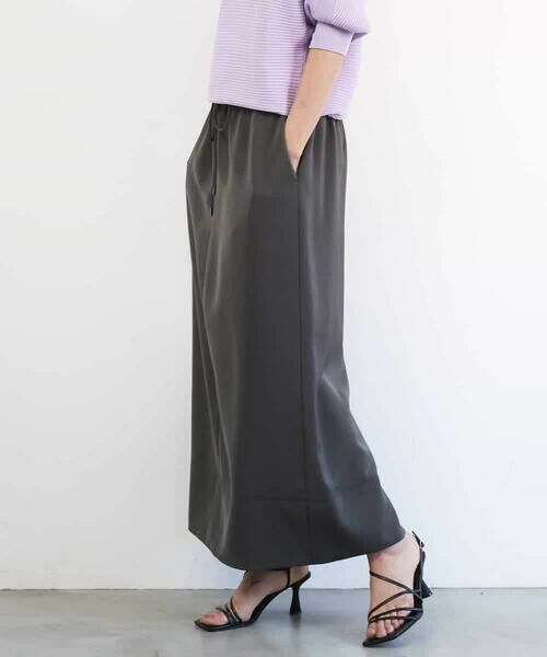 MICHEL KLEIN / ミッシェルクラン ロング・マキシ丈スカート | [リラックスボトム]ダルサテン Iラインスカート | 詳細20