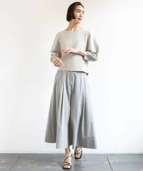 MICHEL KLEIN / ミッシェルクラン ロング・マキシ丈スカート | デニムライクシャンブレー Aラインスカート | 詳細15
