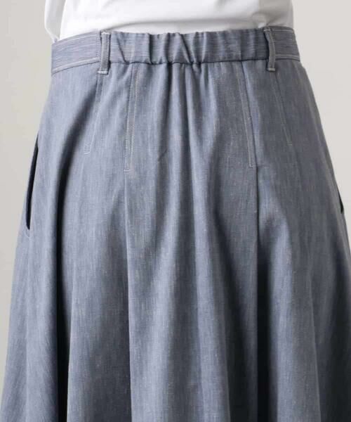 MICHEL KLEIN / ミッシェルクラン ロング・マキシ丈スカート | デニムライクシャンブレー Aラインスカート | 詳細25