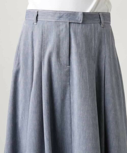MICHEL KLEIN / ミッシェルクラン ロング・マキシ丈スカート | デニムライクシャンブレー Aラインスカート | 詳細26