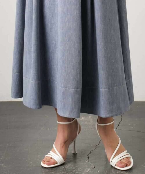 MICHEL KLEIN / ミッシェルクラン ロング・マキシ丈スカート | デニムライクシャンブレー Aラインスカート | 詳細28
