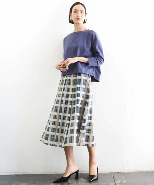 MICHEL KLEIN / ミッシェルクラン ロング・マキシ丈スカート | [セットアップ対応]チェック柄タックフレアスカート | 詳細17