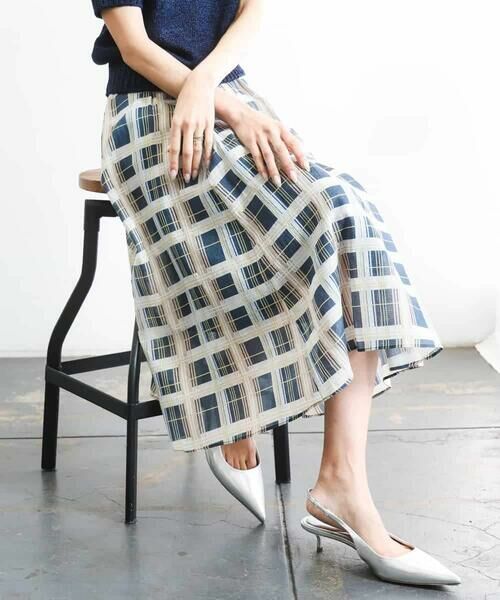 MICHEL KLEIN / ミッシェルクラン ロング・マキシ丈スカート | [セットアップ対応]チェック柄タックフレアスカート | 詳細18