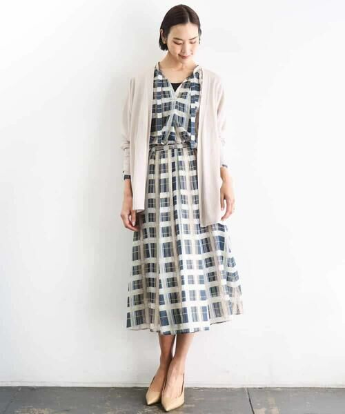 MICHEL KLEIN / ミッシェルクラン ロング・マキシ丈スカート | [セットアップ対応]チェック柄タックフレアスカート | 詳細6