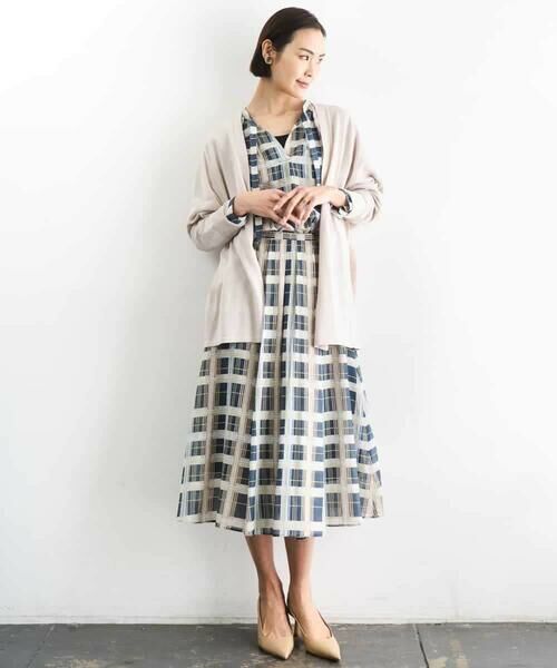 MICHEL KLEIN / ミッシェルクラン ロング・マキシ丈スカート | [セットアップ対応]チェック柄タックフレアスカート | 詳細8