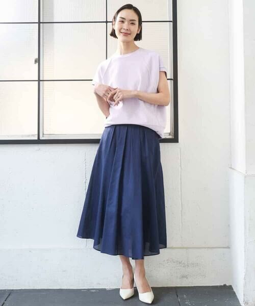 MICHEL KLEIN / ミッシェルクラン ロング・マキシ丈スカート | [セットアップ対応]ライトワッフルタックフレアスカート | 詳細3