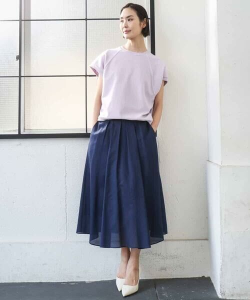 MICHEL KLEIN / ミッシェルクラン ロング・マキシ丈スカート | [セットアップ対応]ライトワッフルタックフレアスカート | 詳細4