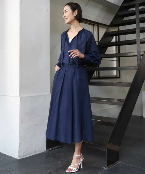 MICHEL KLEIN / ミッシェルクラン ロング・マキシ丈スカート | [セットアップ対応]ライトワッフルタックフレアスカート | 詳細8