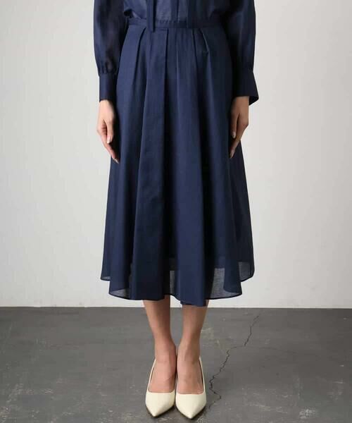 MICHEL KLEIN / ミッシェルクラン ロング・マキシ丈スカート | [セットアップ対応]ライトワッフルタックフレアスカート | 詳細9