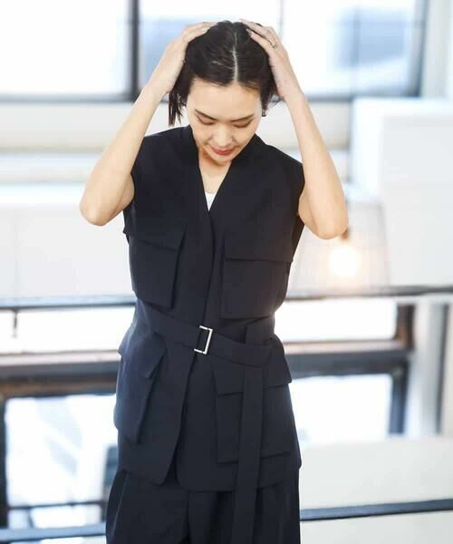 MICHEL KLEIN / ミッシェルクラン ノーカラージャケット | [セットアップ対応]ツイードライク フィッシャーマンジレ | 詳細11