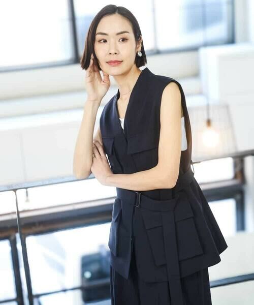 MICHEL KLEIN / ミッシェルクラン ノーカラージャケット | [セットアップ対応]ツイードライク フィッシャーマンジレ | 詳細13