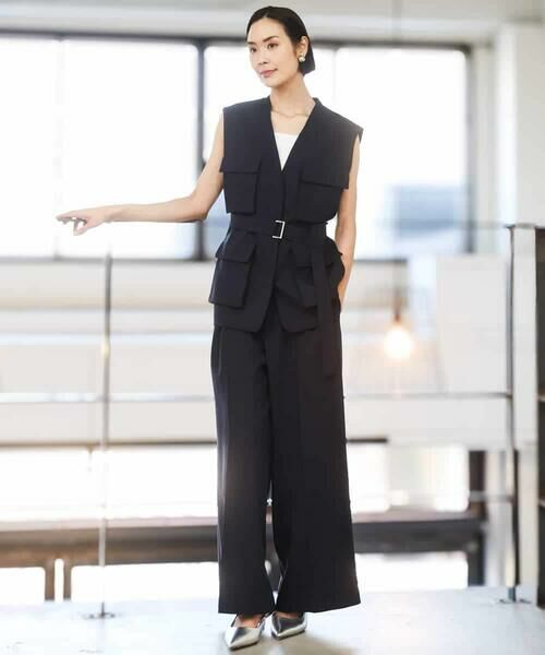 MICHEL KLEIN / ミッシェルクラン ノーカラージャケット | [セットアップ対応]ツイードライク フィッシャーマンジレ | 詳細14