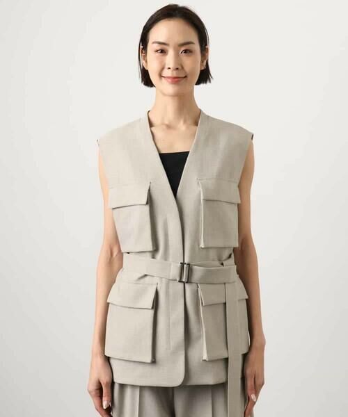 MICHEL KLEIN / ミッシェルクラン ノーカラージャケット | [セットアップ対応]ツイードライク フィッシャーマンジレ | 詳細18