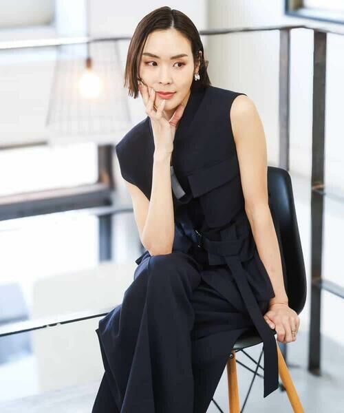 MICHEL KLEIN / ミッシェルクラン ノーカラージャケット | [セットアップ対応]ツイードライク フィッシャーマンジレ | 詳細9