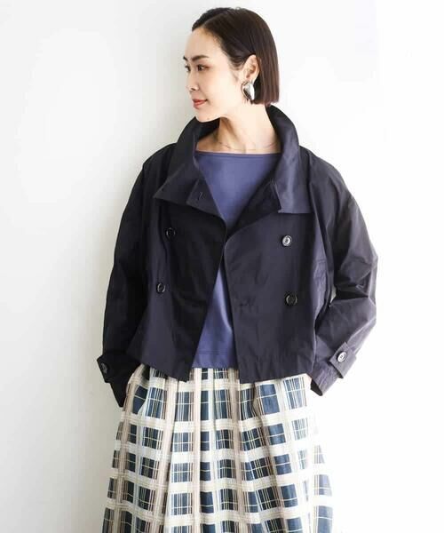 MICHEL KLEIN / ミッシェルクラン ピーコート | スタンドカラーショートブルゾン | 詳細13