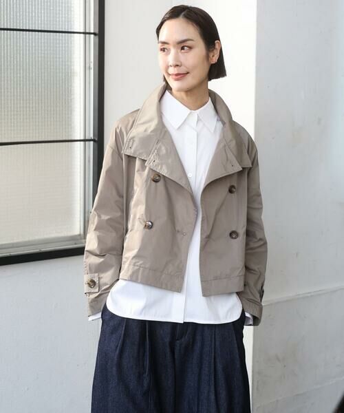 MICHEL KLEIN / ミッシェルクラン ピーコート | スタンドカラーショートブルゾン（ベージュ）