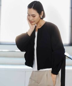 MICHEL KLEIN / ミッシェルクラン その他アウター | ナイロンペーパー ノーカラーブルゾン