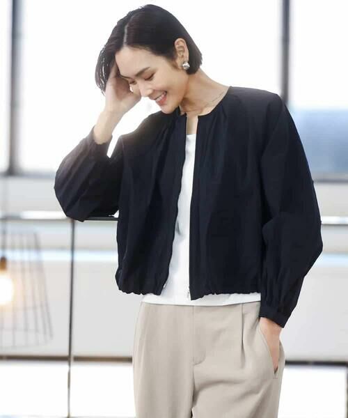 MICHEL KLEIN / ミッシェルクラン その他アウター | ナイロンペーパー ノーカラーブルゾン | 詳細12