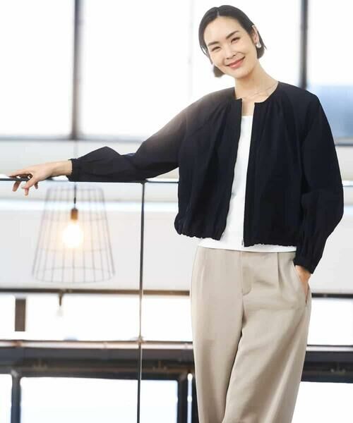 MICHEL KLEIN / ミッシェルクラン その他アウター | ナイロンペーパー ノーカラーブルゾン | 詳細15