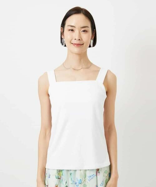 MICHEL KLEIN / ミッシェルクラン カットソー | [遮熱効果素材]スクエアネックタンクトップ | 詳細10