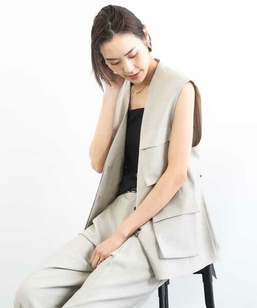 MICHEL KLEIN / ミッシェルクラン カットソー | [遮熱効果素材]スクエアネックタンクトップ | 詳細21