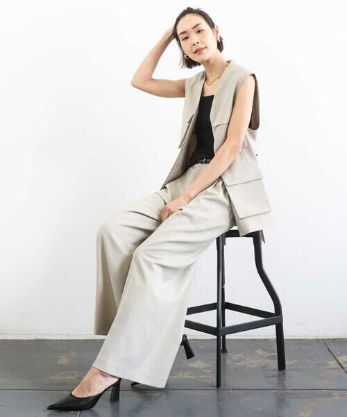 MICHEL KLEIN / ミッシェルクラン カットソー | [遮熱効果素材]スクエアネックタンクトップ | 詳細26