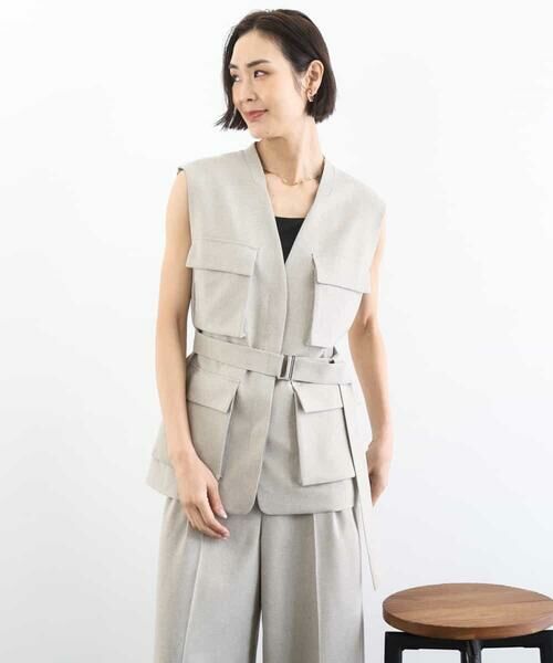 MICHEL KLEIN / ミッシェルクラン カットソー | [遮熱効果素材]スクエアネックタンクトップ | 詳細29