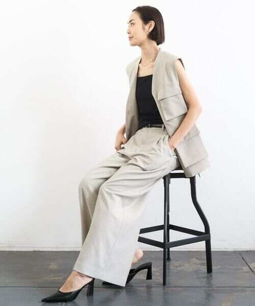 MICHEL KLEIN / ミッシェルクラン カットソー | [遮熱効果素材]スクエアネックタンクトップ | 詳細8