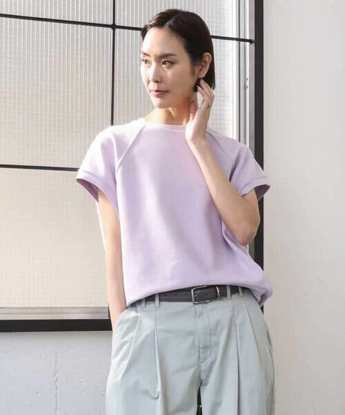 MICHEL KLEIN / ミッシェルクラン カットソー | オーガニックコットン フレンチスリーブプルオーバー（ラベンダー）