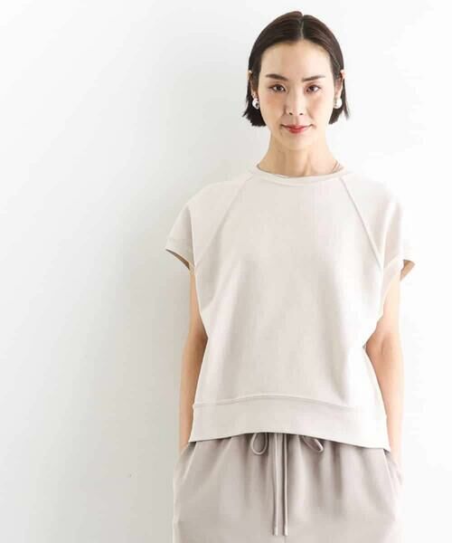 MICHEL KLEIN / ミッシェルクラン カットソー | オーガニックコットン フレンチスリーブプルオーバー（ベージュ）