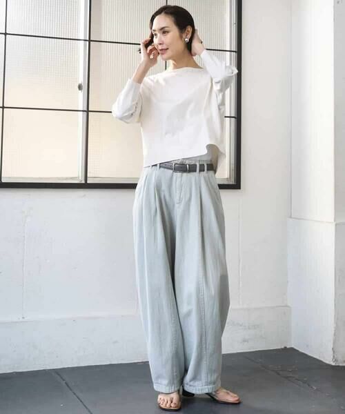 MICHEL KLEIN / ミッシェルクラン カットソー | タックデザイン バスクTシャツ | 詳細5