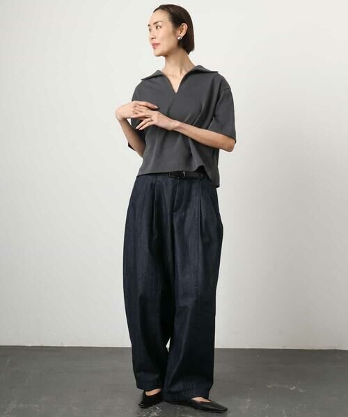 MICHEL KLEIN / ミッシェルクラン カットソー | 裏毛スキッパーカットソー | 詳細1