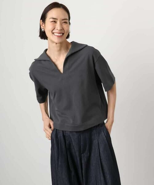 MICHEL KLEIN / ミッシェルクラン カットソー | 裏毛スキッパーカットソー | 詳細19